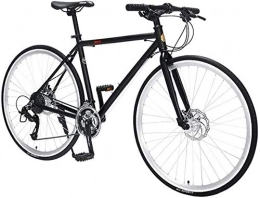 QUETAZHI Fahrräder QUETAZHI 30-Gang-Rennrad, Aluminiumrahmen, Doppelscheibendoppelaufhebung Fahrradspeichen, Bewegung des Reifens, schwarz / Silber (Farbe: Silber) QU604 (Color : Black)