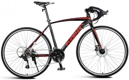 QXX Rennräder QXX Adult Rennrad, Männer Rennrad mit Doppelscheibenbremse, High-Carbon Stahlrahmen-Straßen-Fahrrad, Stadt-Dienstprogramm Fahrrad (Color : Black, Size : 27 Speed)