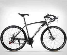 QZ Fahrräder QZ 26-Zoll-Straen-Fahrrad, 24-Speed Bikes, Doppelscheibenbremse, High Carbon Stahlrahmen, Straenfahrradrennen Stadt Rennrad Erwachsene Damen Herren Unisex (Color : Grey)