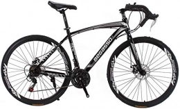Suge Fahrräder Rennrad 700C 30 Speed City Bikes Curved Lenker Unisex Outdoor Radfahren Doppelscheibenbremse Leichtes Rennrad (Color : Black)