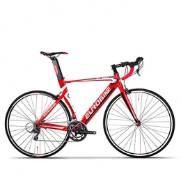 MICAKO Fahrräder Rennrad 700C Aluminiumlegierung Rahmen Fahrrad mit Shimano 16 Fach Kettenschaltung 50cm Reifen und Autobahn Bremse, Rot, S1