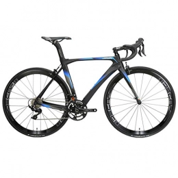 MICAKO Rennräder Rennrad, 700C Kohlefaser Rahmen Fahrrad mit Shimano 105 / R7000-22 Fach Kettenschaltung 46 / 48 / 50 / 52cm Reifen und Doppel-V-Bremse, Blau, 52cm