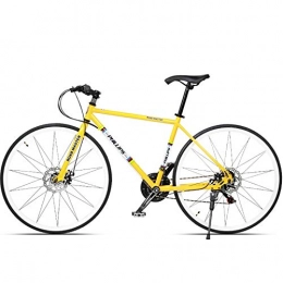 BNMKL Rennräder Rennrad für Erwachsene, 21-Gang-Rennrad mit Doppelscheibenbremse, Aluminiumrahmen, 700 C, City-Fahrrad, Gelb