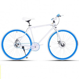 HUNDAN Rennräder Rennrad für Männer und Frauen, einfaches Fahrrad, Erwachsene Frauen, Student Herren Doppelscheibenbremse Sportwagen, 26 / 24 Zoll Zwei, Pneumatic Racing (Weiß) XL