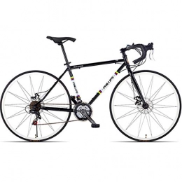 BNMKL Fahrräder Rennrad, Herren und Damen Rennräder, 21 Gänge, mit Doppelscheibenbremse, Aluminiumrahmen, 700 C, City-Fahrrad für Erwachsene, schwarz
