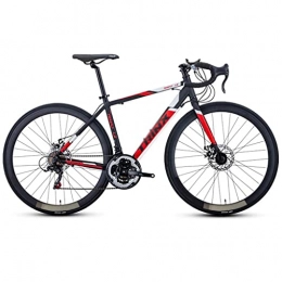 M-YN Rennräder Rennradfahrrad 700c Fahrradfahren Für Herren Oder Womens Mit 21 Kurzscheibenscheibenbremsen Und Vollen Suspension(Color:schwarz+rot)