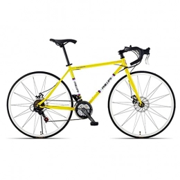 Rennradfahrräder Für Männer 68 cm Rahmen Fahrrad Für Erwachsene Fahrrad Straße Fahrrad Dual Scheibenbremse Bicycle Herren Fahrrad, 21 Geschwindigkeit(Color:Gelb)