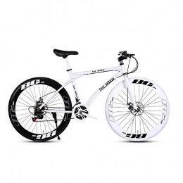 L.BAN Fahrräder Rennräder für Herren und Damen, 26-Zoll-Fahrräder mit 24 Geschwindigkeiten, nur für Erwachsene, Rahmen aus kohlenstoffhaltigem Stahl, Rennradrennen, Straßenrad-Doppelrad-Bremsräder (schwarz und we