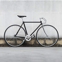  Rennräder Retro Stahl Radfahren Mountainbike-Rahmen Sliver 700C Fixed Gear Bike Track Single Speed ?Bike 52cm Fahrrad-Vintage-Rahmen (Black, 52cm(175cm-180cm))