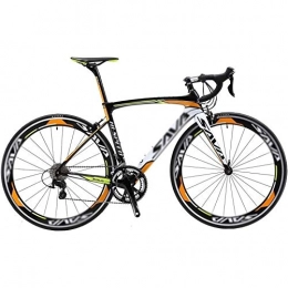 Rindasr Fahrräder Rindasr Strae Mountainbike, Carbon-Rahmen + Doppel-V Bremse Rennrad, 18 Geschwindigkeit Auen Autobahn Reiten Reise Bike (Color : Orange)