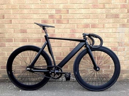 RUPO Fixed Gear Bike Urban Track Bike Rahmen aus Aluminiumlegierung   Commute Bike 70mm Felgen   Rennrad Fahrrad, Schwarz, 53CM