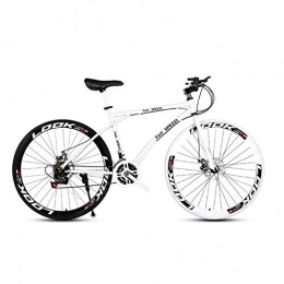 RZBB 26-Zoll-Rennräder für Herren und Damen 21-Gang-Rahmen mit hohem Kohlenstoffstahlrahmen für Erwachsene Rennräder Rennrad-Doppelscheibenbremse (weiß)