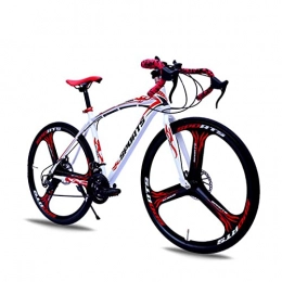 SHTST Fahrräder SHTST 700c Rennrad - 21-Gang-Verschiebungshebel und Doppelscheibenbremsen für Erwachsenenrennen, Langlauffahrrad (Color : White red)