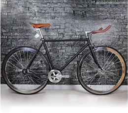 NOLOGO Fahrräder Straßen-Fahrrad-neuester Entwurf Fixed Gear BikeDiy komplettes Rennrad, Retro Schwarze Rahmen Plattierung Frame-Type 700C Fahrrad 52cm Rahmen (Color : Black, Size : 52cm(175cm 180cm))