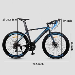 Syxfckc Fahrräder Syxfckc 26 Zoll Rennrad, 14-Gang-Doppelscheibenbremsen erwachsenes Rennrad, Rennrad leichtes Aluminium, ideal for die Straen- oder Gelnde Langlauf- (Color : Blue)