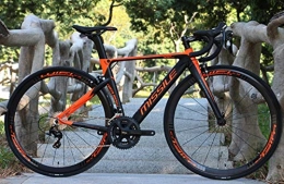 VHJ Fahrräder VHJ Rennrad aus Aluminiumlegierung Carbongabel 22-Gang Rennrad-Umwerfer, schwarz orange, 50 cm