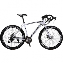 WGFGXQ Rennräder WGFGXQ Rennrad, Rahmen aus kohlenstoffhaltigem Stahl, 26-Zoll-27-Gang-Bikes mit Doppelscheibenbremse für Erwachsene für Männer und Frauen