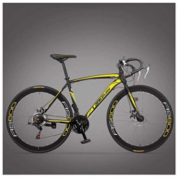 WJSW Rennräder WJSW Rennrad, ultraleichtes Fahrradrahmen für Erwachsene mit hohem Kohlenstoffgehalt, Carbon-Gabel-Ausdauer-Rennrad, City Utility-Fahrrad, Gelb, 21-Gang