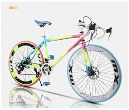 WLGQ Rennrad, 24-Gang 26-Zoll-Fahrräder, Doppelscheibenbremse, Rahmen aus Kohlenstoffstahl, Rennradrennen, Herren und Damen für Erwachsene