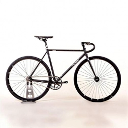 WND Rennräder WND Fixed Gear Bike 52 cm Chrom Molybdän Stahlrahmen Single Speed ​​Bike Fahrrad, schwarz, 52 cm (163 cm - 180 cm)