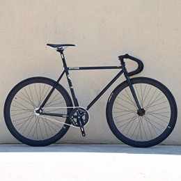 WND Rennräder WND Fixed Gear Bike 52 cm Chrom Molybdän Stahlrahmen Single Speed ​​Track Bike Fahrrad, schwarz, 52 cm (165 cm - 183 cm)