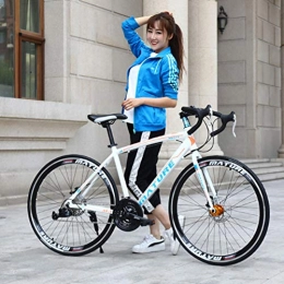 XRQ Fahrräder XRQ Straßen-Fahrrad-Rennwagen 21 / 30 / 33 Geschwindigkeiten, Doppelscheibenbremse, 700 C Drehzahländerung: Student Fahrrad Aluminiumlegierung-Fahrrad-Fahrrad-Bending, Blau, 21Speed