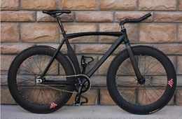 YDZ Fahrräder YDZ Fahrrad Fixed Gear Bike Fat Bike Aluminiumlegierung mit auffälligen mehrfarbigen Erwachsenen Männern und Frauen, schwarz, 46 cm (165 cm - 175 cm)