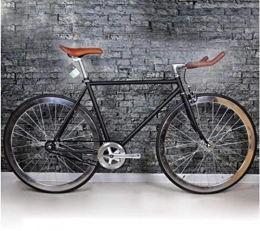YDZ Rennräder YDZ Rennrad Fixed Gear   Komplettes Rennrad, Retro schwarzer   Rahmen Beschichtung Rahmentyp, Schwarz, 52 cm (175 cm - 180 cm)