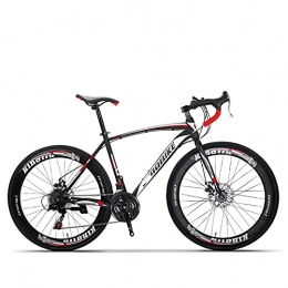 YQCH Rennräder YQCH Jugend- und Erwachsenen-Mountainbike, Outoad-Mountainbike, Aluminium- und Stahlrahmen, 21 Geschwindigkeiten 26-Zoll, volles Suspension MTB-Bikes, Doppelscheibenbremsfahrräder (Color : Red)