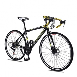 YUHEN Fahrräder YUHEN 26 inch Mountainbike, Rennrad aus Kohlenstoffstahl, Doppelscheibenbremse, Rennrad mit Variabler Geschwindigkeit für Männer und Frauen, Blackyellow, 27Speed