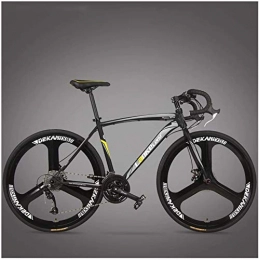 ZHNA Fahrräder ZHNA Rennrad, Erwachsene hochgekohlt Stahlrahmen Ultra-Light Fahrrad, Carbon-Faser-Gabel Endurance-Straßen-Fahrrad, Stadtdienst Bike (Color : 3 Spoke Black, Size : 27 Speed)