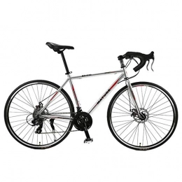ZHTX Fahrräder ZHTX 700C Rennrad 21 / 27 / 30 Geschwindigkeit ultraleichte Aluminiumlegierung Doppelscheibenbremse hochwertige Studenten Erwachsener Rennrad- Fahrrad (Color : Titanium Silver, Size : 27Speed)