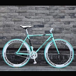 ZXLLO Fahrräder ZXLLO Fixie-zahnrad Ausdauer-straßenfahrrad Rennrad Single Speed 26-Zoll-räder Rahmen Aus Kohlenstoffreichem Stahl Für Erwachsene Ultraleichtes Fahrrad, Green / White