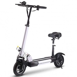 MKIU Electric Scooter 10-Inch Electric Scooter 300W Motor 18.6 Miles Long-Distance Lithium Battery Folding Scooter 8.5-Inch Pneumatic Tires Adult Commuter Car, White