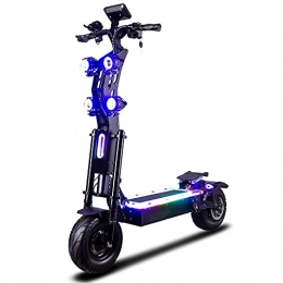 Kjy123 Scooter 13inch Off-road Tires Scooter，Adult Fast 100 Km / h, 8000W Motor 45Ah 72V Battery 130 Km Long Range, Dual Motor Big Wheel Acrylic Crystal Cover Off-road High Speed Electric Scooter (Color : Black)