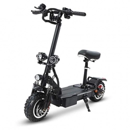 DHUA Electric Scooter 60V 26 AH Lithium Battery Electric Scooter 3200W Dual Motor 11 Inch Off-Road Vacuum Tires Double Disc Brake Folding Scooter (Black)