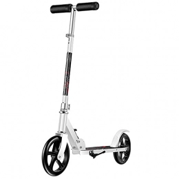 AFSDF Scooter Adult E-Scooter for Commuter Electric Scooter for Kids Age of 6-12 Kick-Start Boost And Gravity Sensor Kids Foldable And Lightweight, White