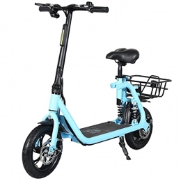 Epicstuff UK Electric Scooter ADULT ELECTRIC SCOOTER WITH SEAT 500W 36V 10AH LITHIUM POWERED (Blue)