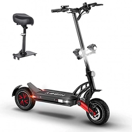 AZAMPA Scooter AZAMPA Electric Scooter Adult 70km Long Range E Scooter, Maximum Speed 60KM / H, Dual Motor 800W, Battery Capacity 48V 20Ah, Fast Electric Scooter with Seat, 10-inch Pneumatic Tires