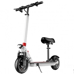 BANGNA Electric Scooter BANGNA 10 in Wheel Scooter Electric Scooter Lightweight and Foldable 30km / h 350W 48V 100KG Weight Capacity for Adults Teens Kids, White, 8.0AH