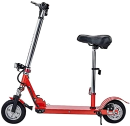 BeTlreo Scooter BeTlreo Electric Scooter, Portable Adult Foldable Scooter, Two-wheeled Lithium Battery Scooter, Shock Absorption And Long Battery Life, Used For Campus Work (Color : Type B is red with seat)