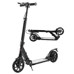 FNN-Scooter Electric Scooter Big wheel scooter, adult youth scooter with hand brake, black folding commuter scooter, load 120KG (non-electric)