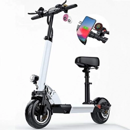 CXYDP Electric Scooter CXYDP Folding Electric Scooter with LCD Display 10" Inflatable Tires Powerful 400W Motor Up To 35 Km / H Lightweight E-Scooter for Adult Teens Students, White