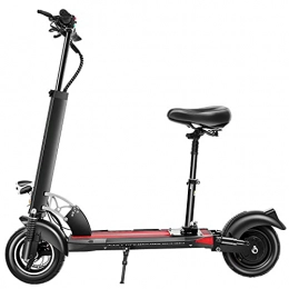 DDH Scooter DDH Electric scooter, battery life 20-30KM, 10-inch electric folding electric adult scooter with seat, simple and portable electric scooter-red