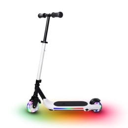 E-RIDES  E-RIDES Electric Scooter with LED Lights and Adjustable Handlebar, Flash Wheel and Colorful Light Kids Electric Scooters Max 5Mph, 3-5 Mi of Range, Electric Scooter, E Scooter for Boys and Girls (WHITE)