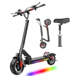 Ealirie Electric Scooter Ealirie Electric Scooter 10Ah Battery 10'' Fat Tire for Adults Teens, Triple Shocking Proof, 500W Motor, 30-40 KM Range, Max Speed 25KM / H, Folding E Scooter (10Ah-Black+Red)
