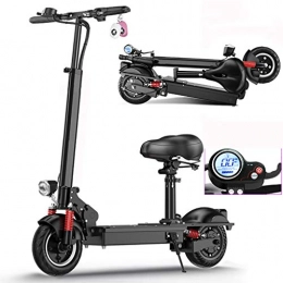 TB-Scooter Electric Scooter Electric Scooter 350W, 36V / 15.4AH Rechargeable Battery Kick Scooters, Max Speed 45km / h, 10'' E-Scooter, Adjustable Foldable, with LCD-display, 55KM Long Range, for Adult, with seat