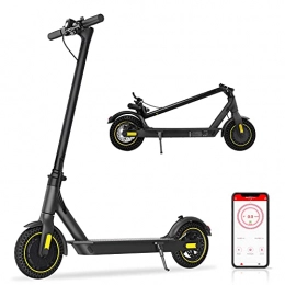Segorts Scooter Electric Scooter Adult, 10" Solid Tires Foldable E-Scooter with Bluetooth App Control, 350W Motor 10.4 Ah Battery, Max Speed 25km / h, IP54 Waterproof & LCD Display Motorised Scooter (Black)