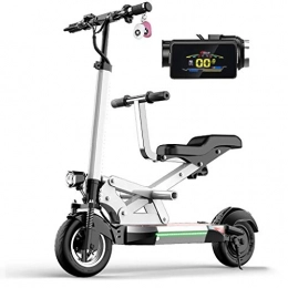 TB-Scooter Scooter Electric Scooter Adult, Handle Height Adjustable, Powerful 500W Motor 10" Tire, Easy Carry Design, Max Speed 55km / h, with LED Display, 3 Speed Modes, Commuter Scooter with seat