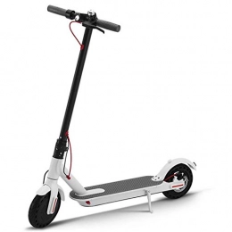 Rund Electric Scooter Electric Scooter Adult, Motor Foldable Portable Scooter 36V 10.4Ah Battery Capacity 18MPH High Speed 20 Mile Range Support 265lb Weight Powerful 300W Motor (Color : White)